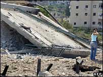 Destroyed Lebanese bridge