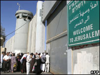 Entry point in West Bank barrier giving access to Bethlehem