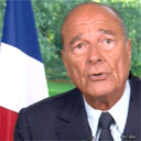 French president Jacques Chirac announcing the decision to send troops to Lebanon
