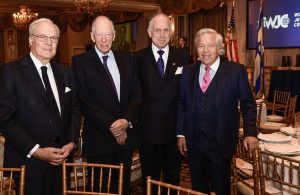 Baron David de Rothschild, Lord Jacob Rothschild, Ronald Lauder, Robert Kraft at World Jewish Congress Gala Nov 6, 2019. Click to enlarge