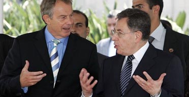 Tony Blair meets Lebanese PM Fouad Siniora